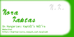 nora kaptas business card